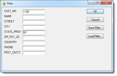 Filter dialog in xls converter