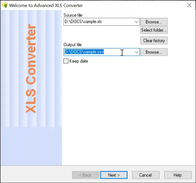 xls to csv conversion